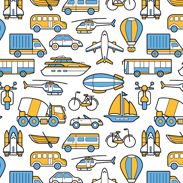 Vector transportation pattern background