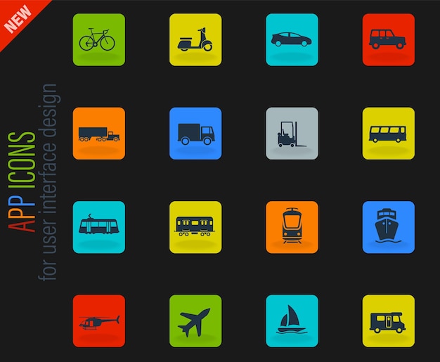 Transportation simply icons