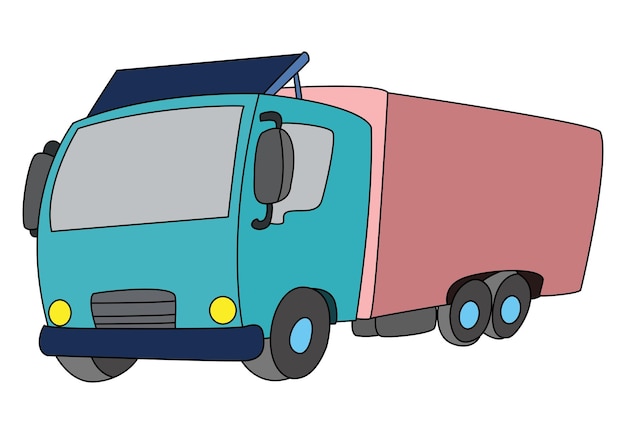 transportation truck cartoon vector illustration