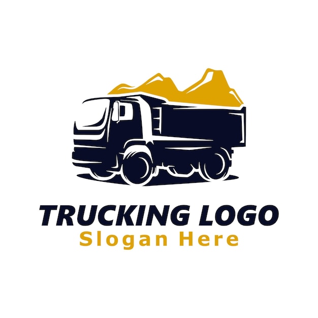 transportation truck logo template design illustration