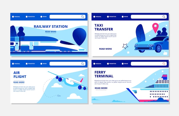 Vector transportation vector template set