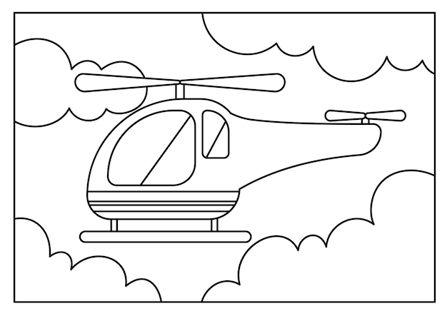 transportation vehicle drawing coloring book page