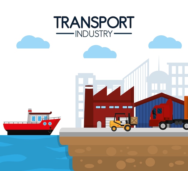 Vector transportindustrie maritieme dienst