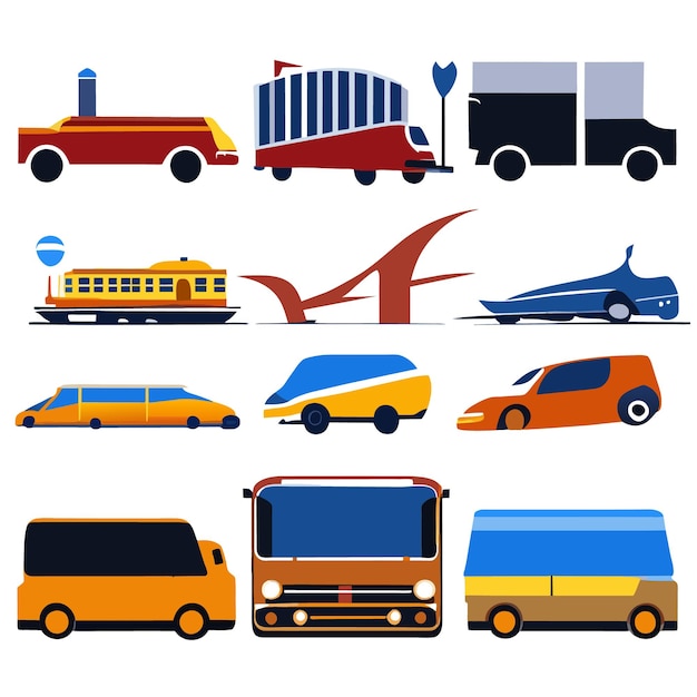 Vector transportsilhouetten in vector eps vector art-compilatie