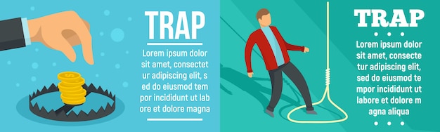 Vector trap banner set