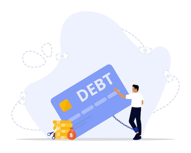Иллюстрация концепции долга по кредитной карте