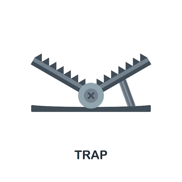 Trap plat pictogram kleur eenvoudig element uit wapencollectie creatief valpictogram voor webontwerpsjablonen, infographics en meer