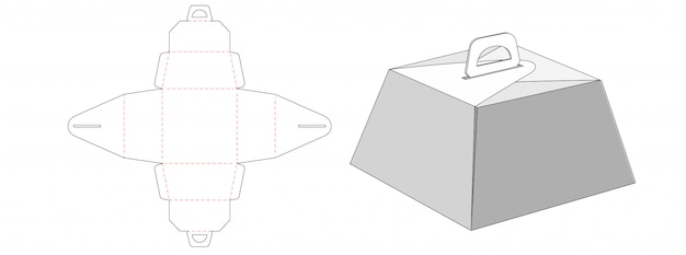 Progettazione del modello fustellata imballaggio scatola trapezoidale
