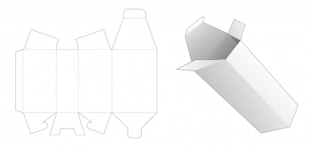 사다리꼴 포장 상자 다이 컷 템플릿