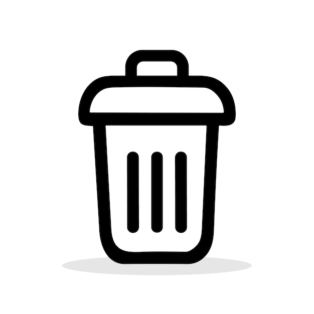 Trash bin icon Black and white trash bin sign