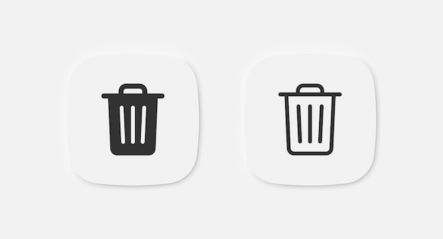 Vector trash bin icon garbage symbol delete signs rubbish symbols wastebasket icons vector isolated sign