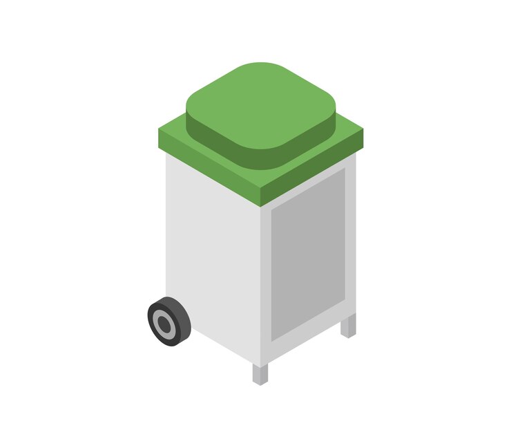 Vector 쓰레기통 아이소메트릭