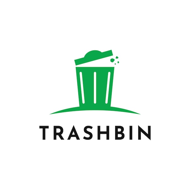 Trash bin simple Logo design template