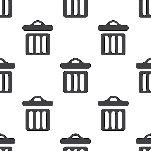 Trash bin, vector seamless pattern, editable can be used for web page backgrounds, pattern fills