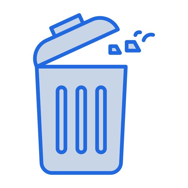 Trash Blue Tone Illustration