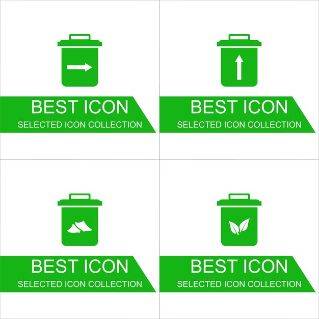 trash can icon set can be used for digital and print