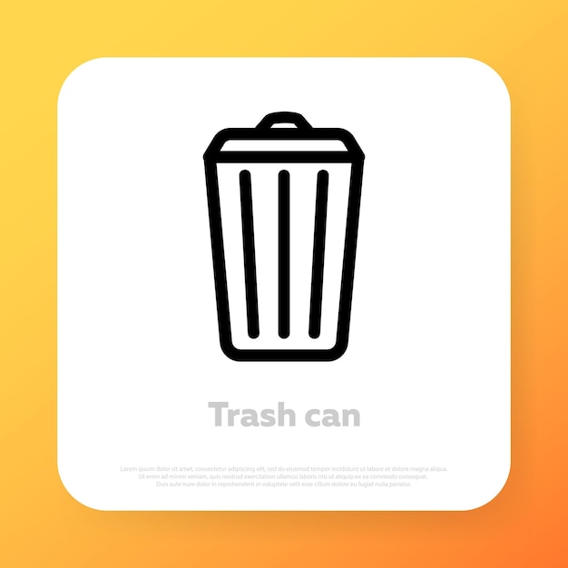 Trash can icon. Vector line icon for Business and Advertising