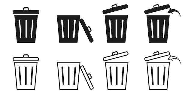 Trash can vector icons. Bin symbol. Garbage illustration sign collection. eps10