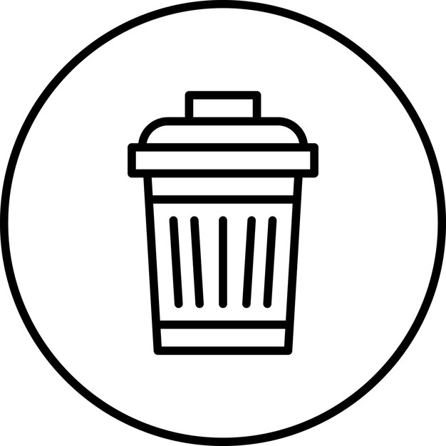 Vector a trash can with a lid that says trash in the middle