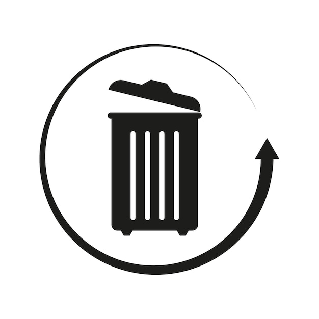 Trash circular arrow. Vector illustration.