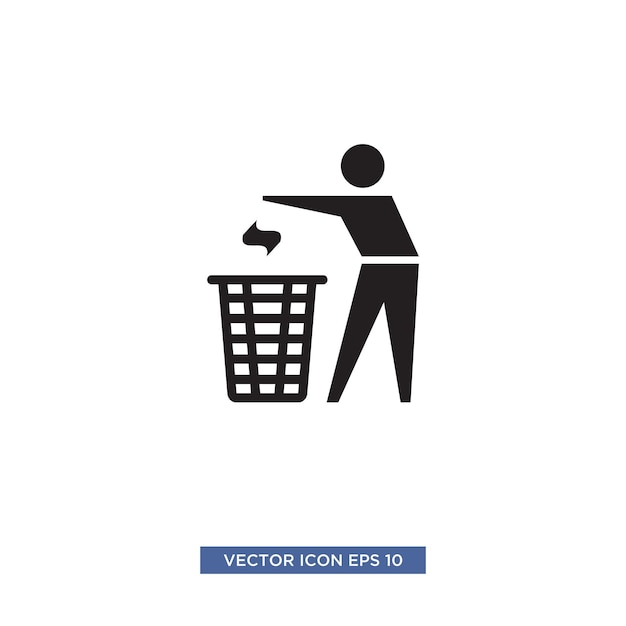 Trash and man icon vector illustration