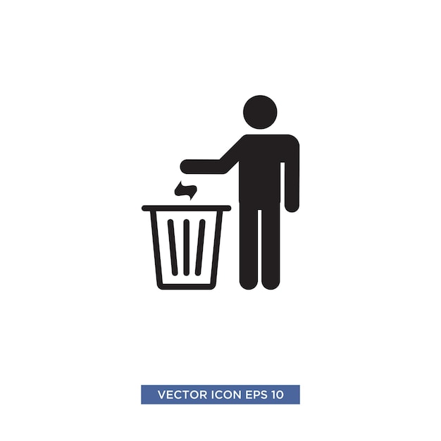 Векторная иллюстрация икона мусора и человека