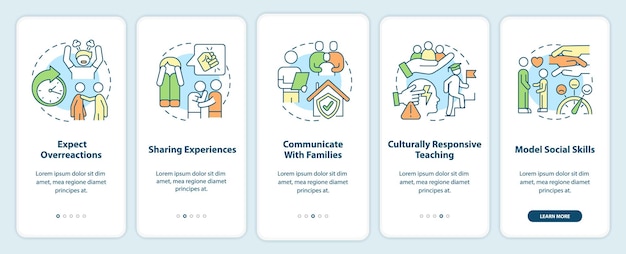 Trauma informed teaching onboarding mobile app screen