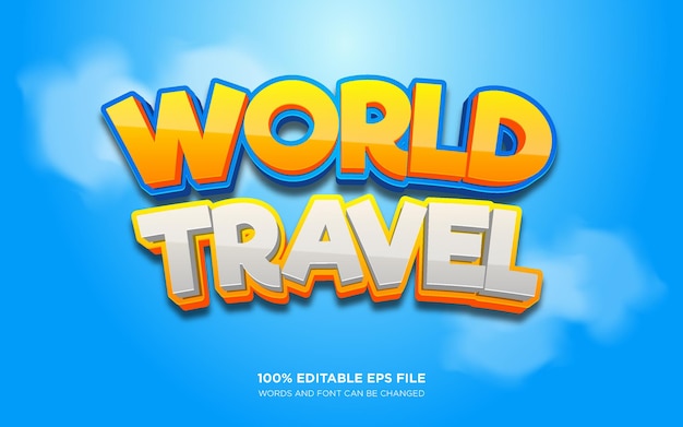 Travel 3D text style effect