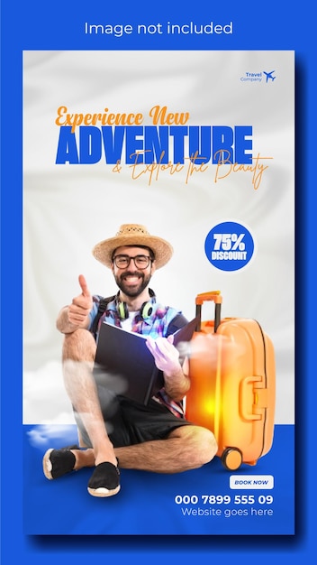 Travel ads promotional instagram story template design