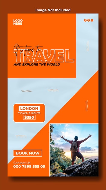 Vector travel ads promotional story design