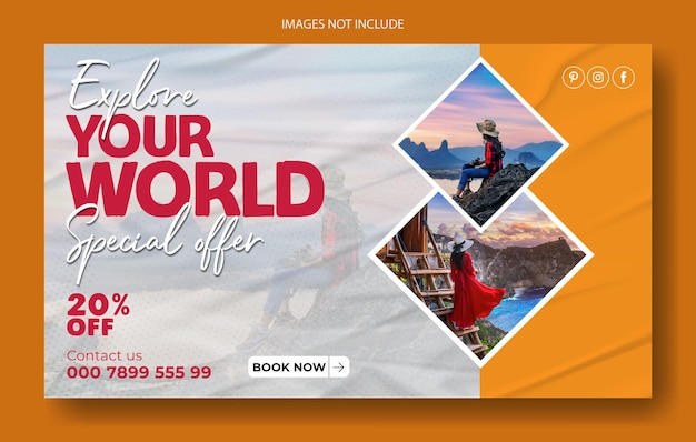 Travel ads web banner design