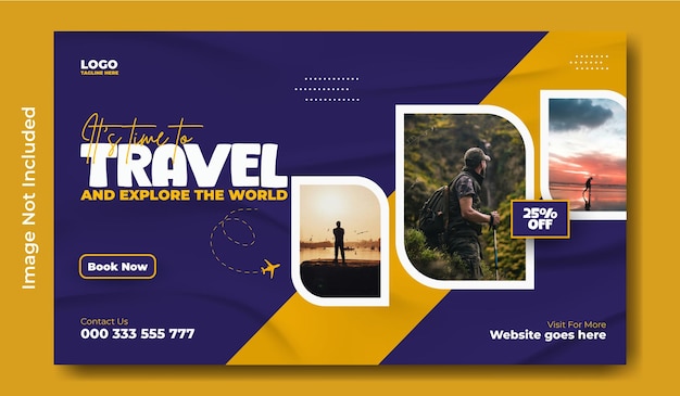 travel ads web banner template design
