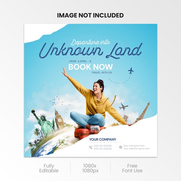 travel adventure banner design vector template for trips tours vacations and adventures