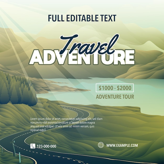 Vector travel adventure flyer template