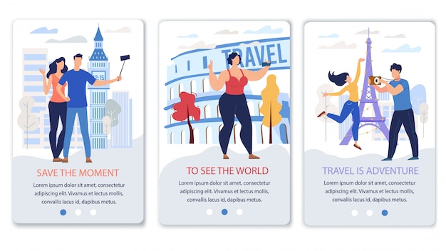 Vector travel agency app flat vector