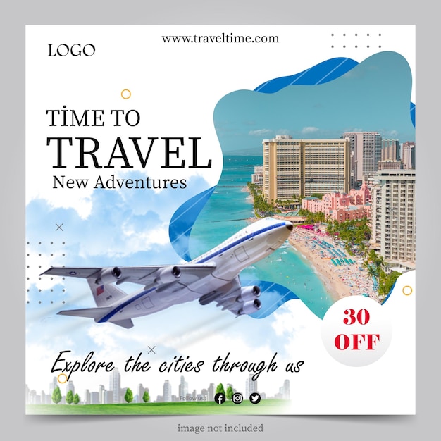 travel agency  banner template design for web marketing