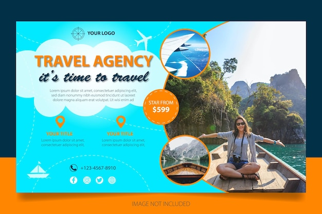 Travel agency banner template design