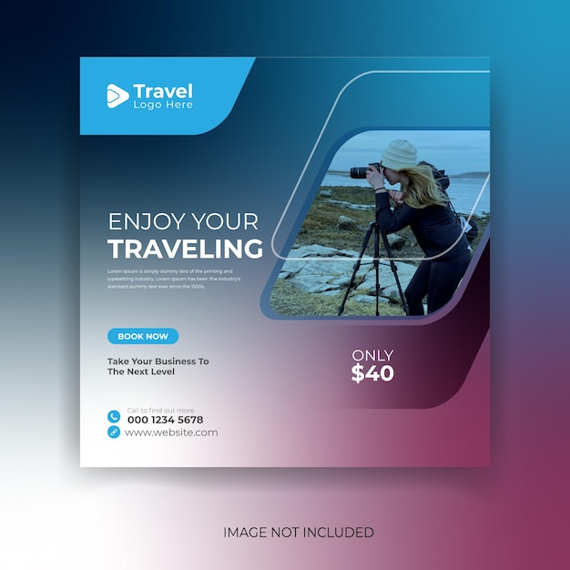 Vector travel agency banner template web banner