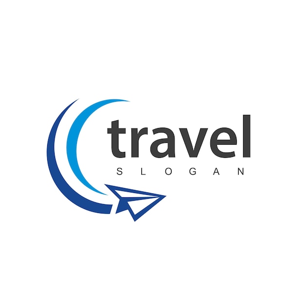 Travel agency business logo transport logistics delivery logo design paper airline illustration