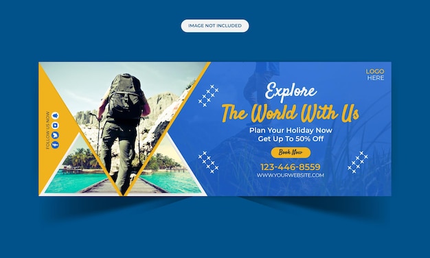 Travel agency facebook cover design template