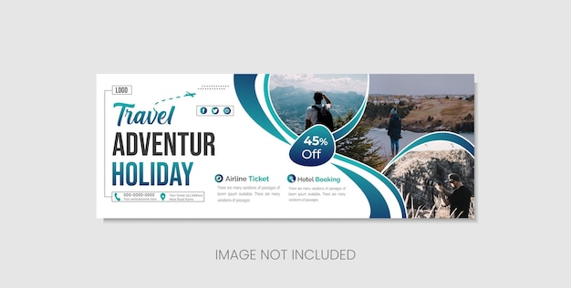 Modello di copertina facebook per agenzia di viaggi per il turismo turistico