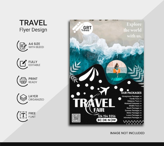 Vector travel agency flyer design