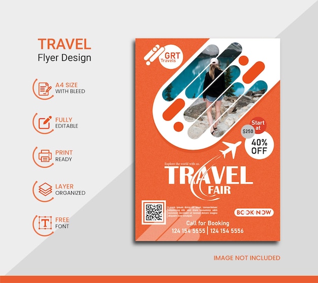 Vector travel agency flyer design