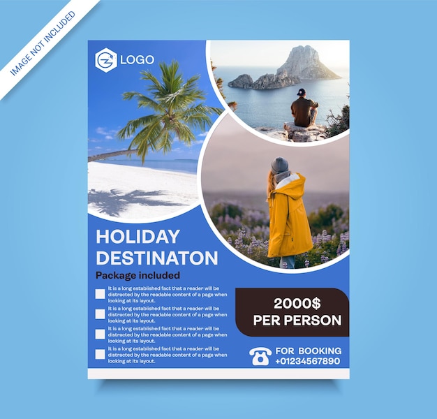 Travel agency flyer template premium quality