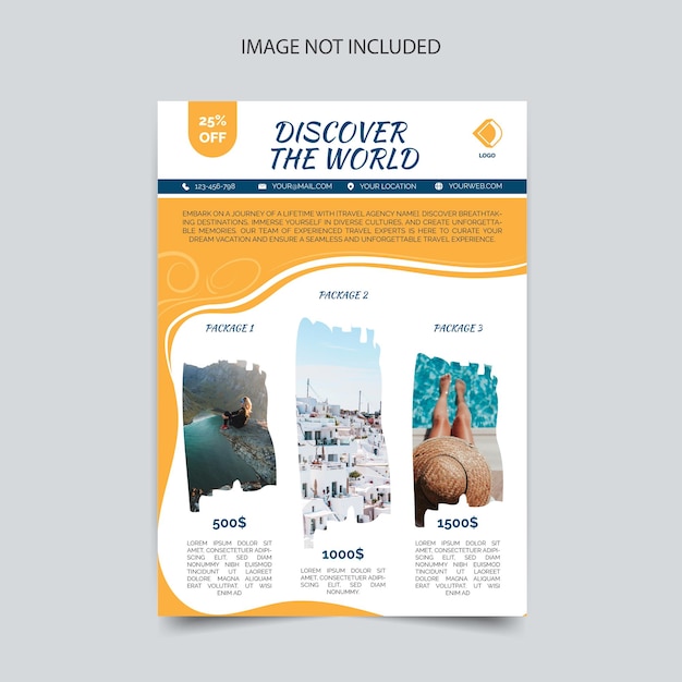 Vector travel agency flyer template