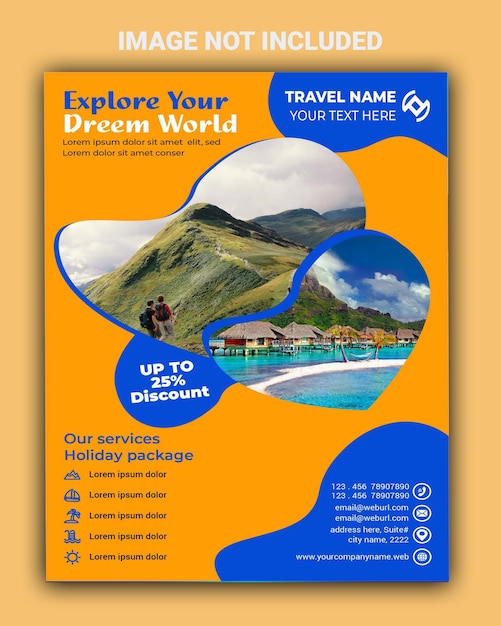 Vector travel agency flyer travel agency advertising flyer flyer design templates business flyer design