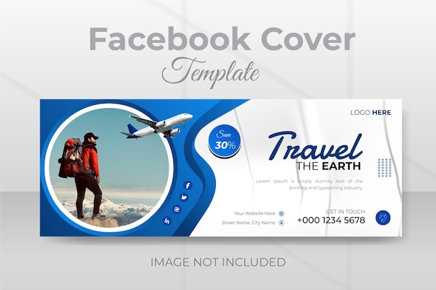 Travel agency holiday vacation modern facebook cover template