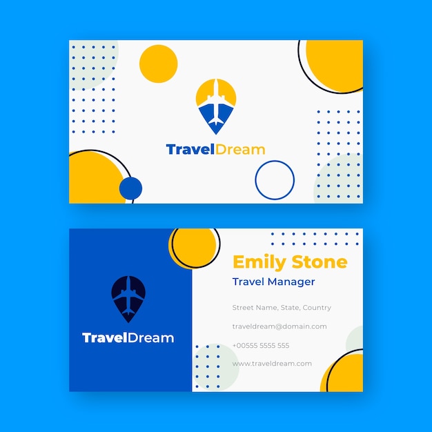 Vector travel agency horizontal business card template