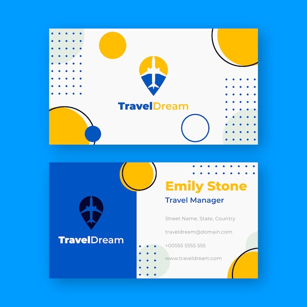 Travel agency horizontal business card template