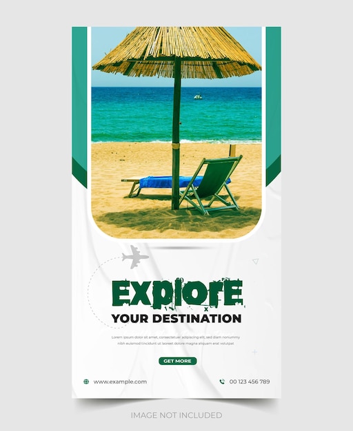 旅行代理店の Instagram 投稿テンプレート デザインまたは Web バナー デザイン